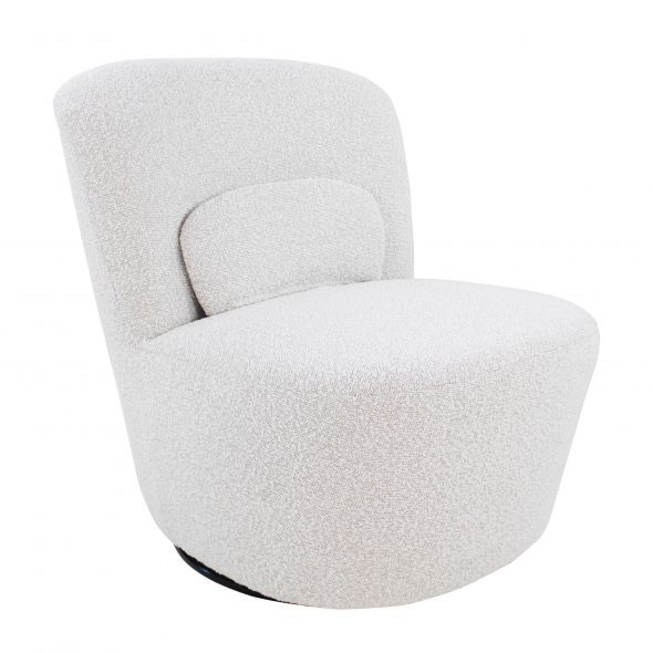 Kick draaifauteuil Jill - Bouclé - Wit