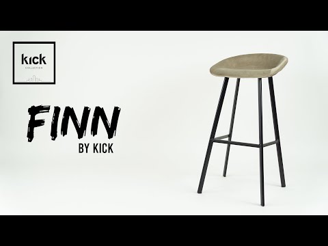 Finn barkruk Kick Collection laag - zwart